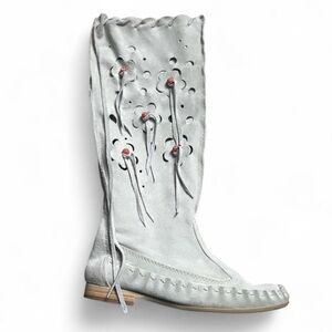 Paola Ferri Suede Moccasin Boots